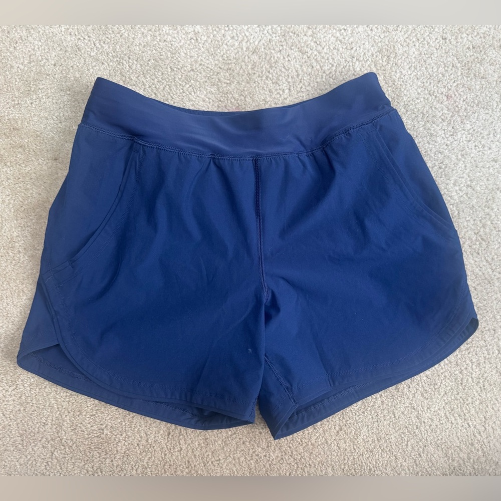 Women's Navy Lands End Swim Shorts - Comfortable High-Waist Sport Shorts
